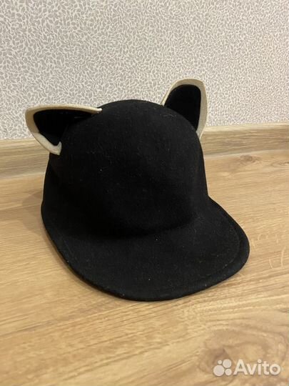 Шляпа кепка шапка с ушками женская замша