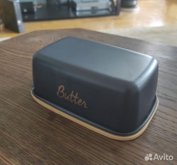 Масленка деревянная со стальной крышкой