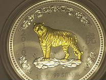 Серебряная монета Австралия 1 доллар Тигр