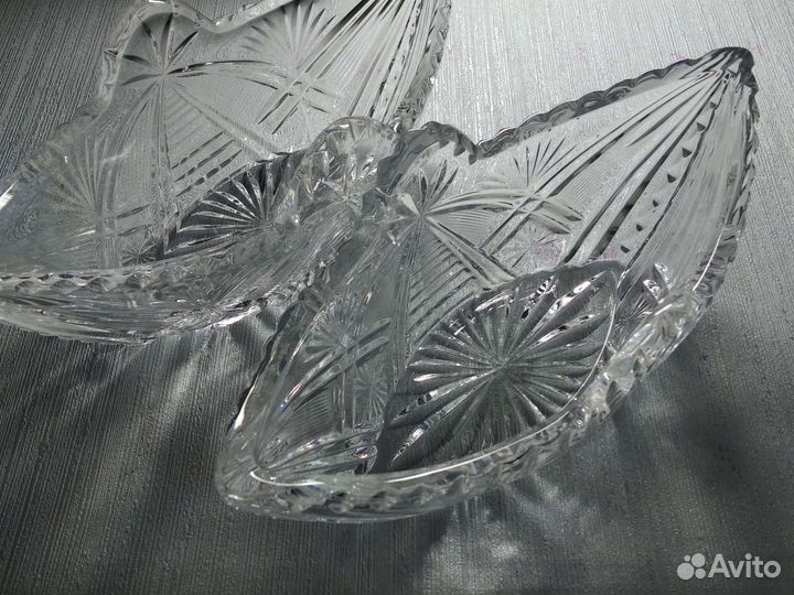 Салатницы, конфетницы. Хрусталь СССР для кухни