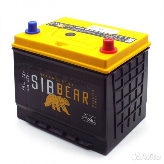 Аккумулятор sibbear asia 65D23L 60 Ач о.п. Hyundai