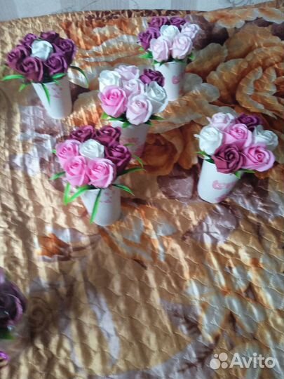 Букеты из мыльных роз