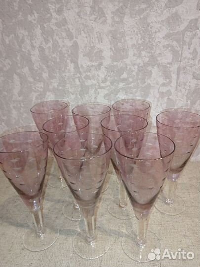 Марганцевое стекло бокалы фужеры