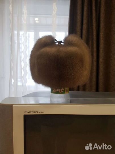 Зимняя шапка-ушанка.Норковая