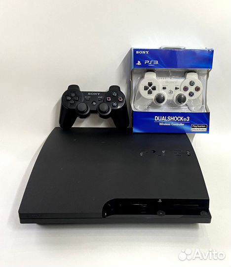 Sony PS3 Slim 250Gb(44+300игр) +2 геймпада