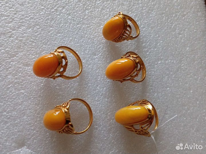 Кольцо янтарь СССР