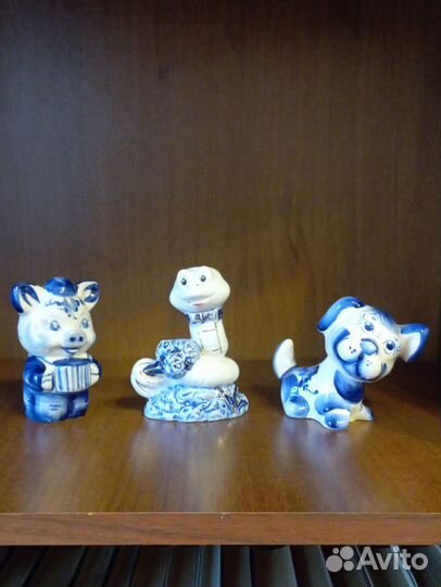 Фигурки гжель по годам китайского гороскопа, 12 шт
