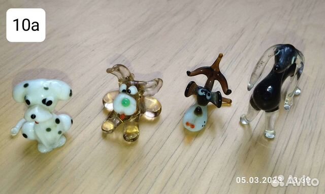 Статуэтки собак из фарфора, стекла и керамики