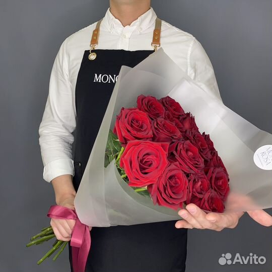 Моно Букет 15 роз Explorer Premium 60см