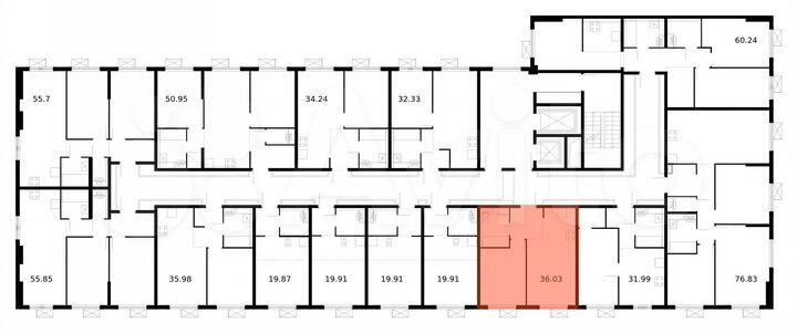 1-к. квартира, 36 м², 9/17 эт.