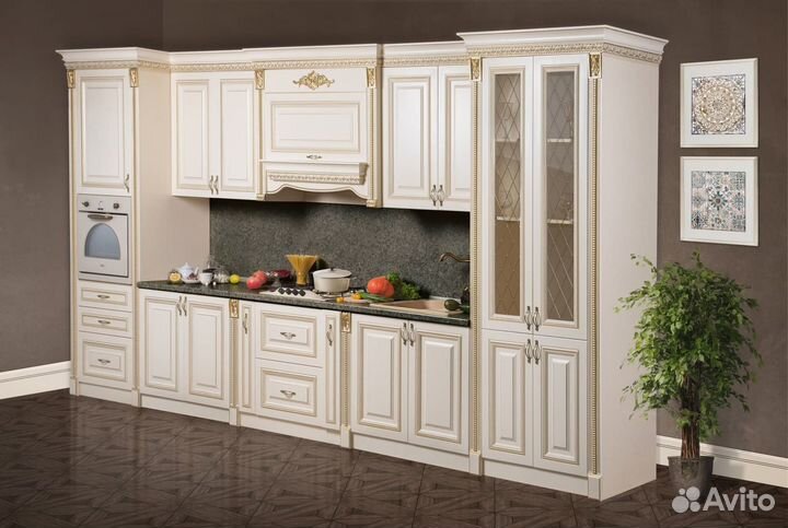 Кухонная мебель «Аманта» серебро/золото /угловые