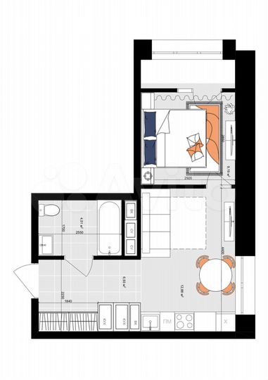 1-к. квартира, 35,3 м², 2/19 эт.