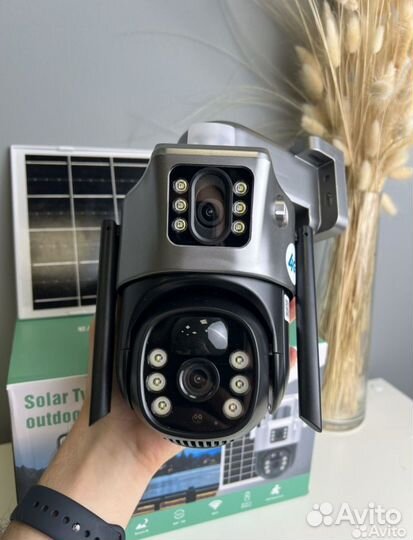 4G камера 8 MP на солнечной батарее два объектива