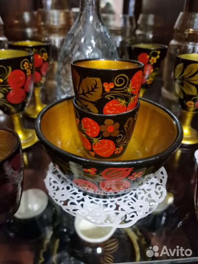 Набор рюмок хохлома СССР