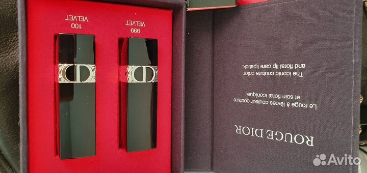 Помада dior Velvet 999 & 100