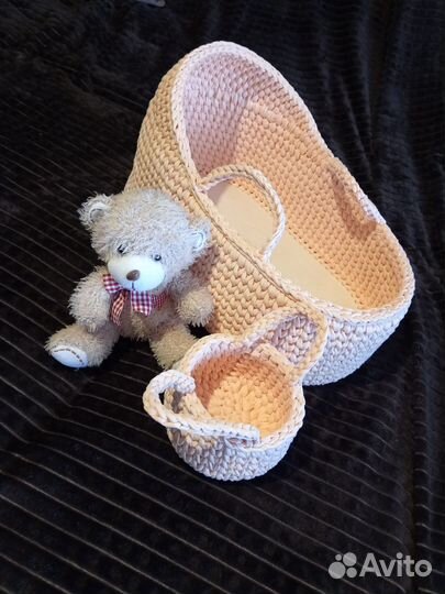 Люлька для куклы вязанная