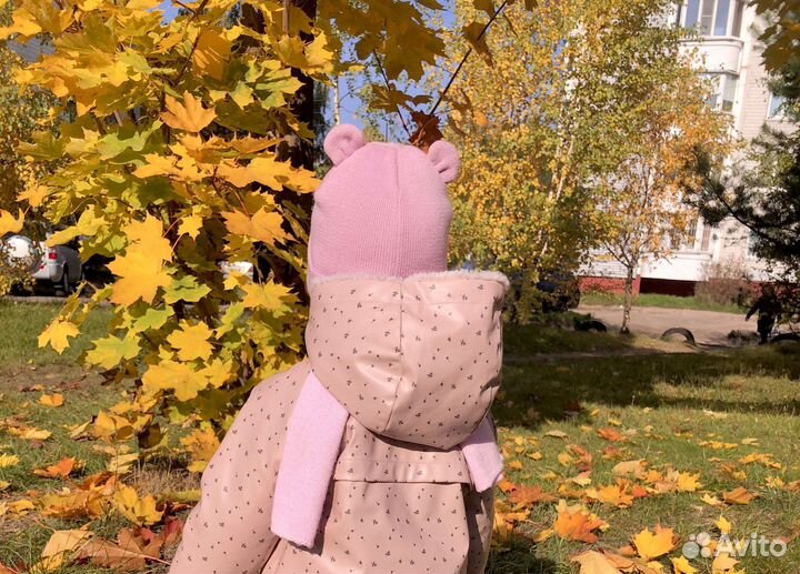 Демисезонная шапка с ушками