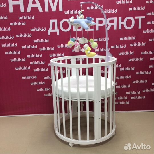 Кроватка трансформер круглая овальная