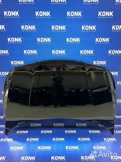 Черный капот на Хюндай Солярис 2014-2017