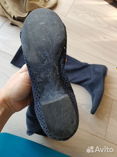 Сапоги натуральная замша с перфорацией