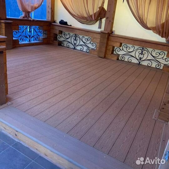 Террасная доска полнотелая Deckart Monolit Тик