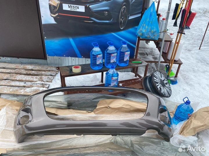 Бампер передний калина 2 в цвет кориандр