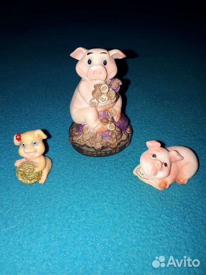 Поросёнок/ свинка, 3 денежные фигурки