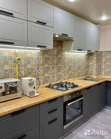 Кухня модульная серая новая