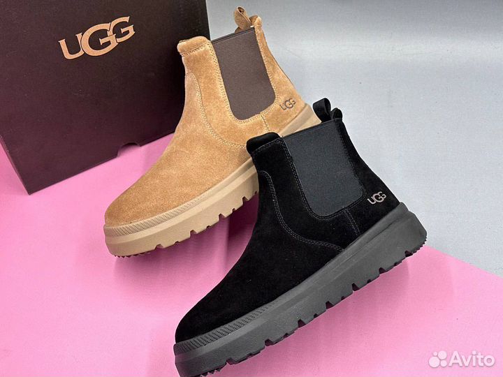 Мужские ботинки высокие замшевые ugg chelsea