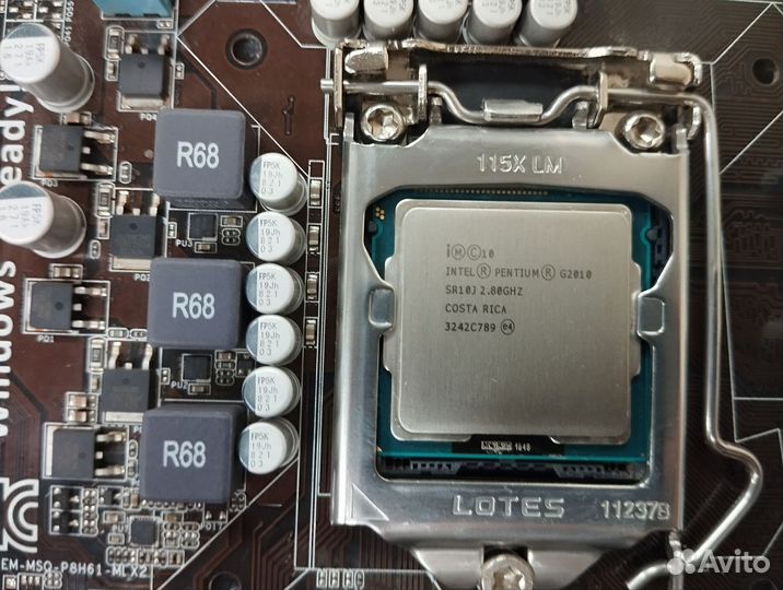 Мат. плата, процессор Pentium G2010, LGA 1155