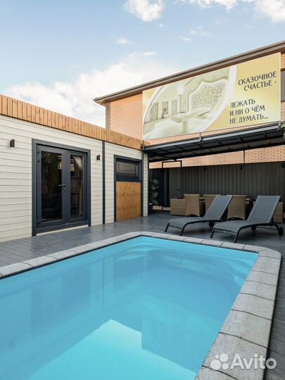 Территория отдыха, теплый бассейн, баня, мангал