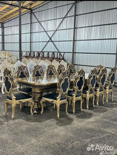 Стол стулья платина