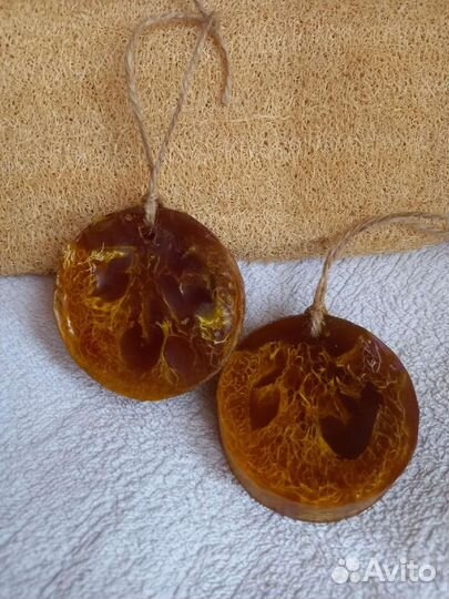 Мыло с люфой (мочалкой)