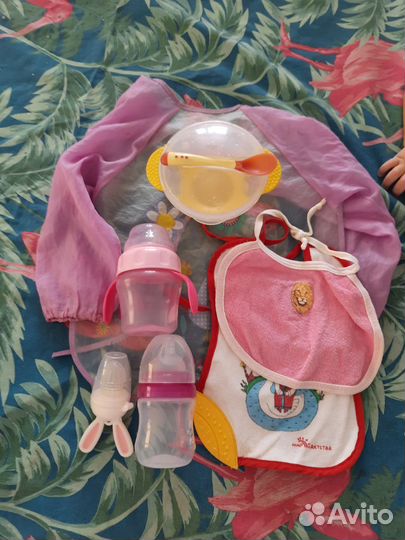 Нагрудник, посуда, бутылочка, поильник