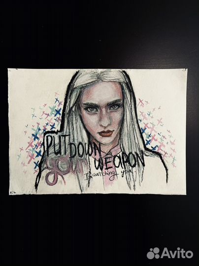 Иллюстрация пастелью, А4