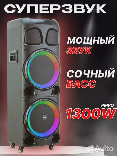 Портативная колонка eltronic 20-72 1300Ватт, мдф