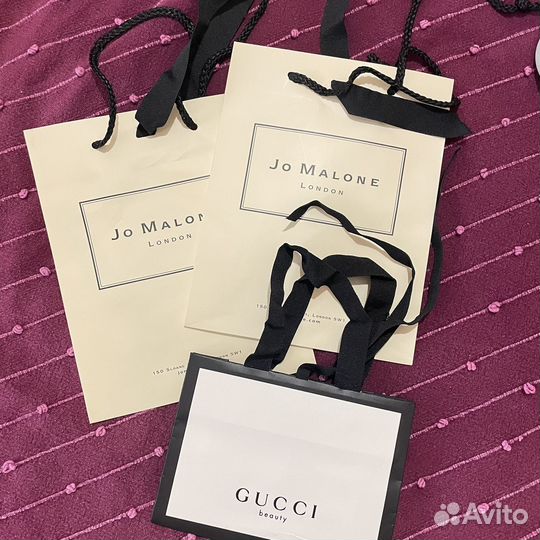 Брендовые пакеты Jo Malone и Gucci
