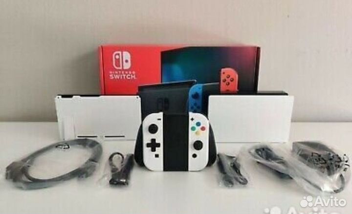 Nintendo switch oled прошитая (чип) +игры