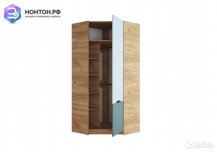 Шкаф угловой Rich дуб крафт золотой / мята / сумер