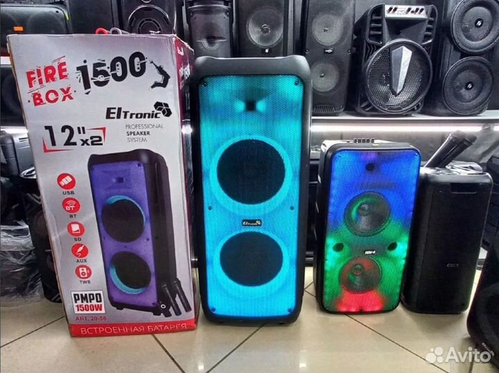 Колонка Eltronic 1500w Мега бас 105см 24кг