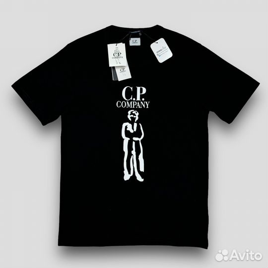 Футболка C.P. Company с принтом черная (M-XXL)
