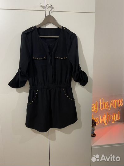 Коктейльное платье черное 42 размер