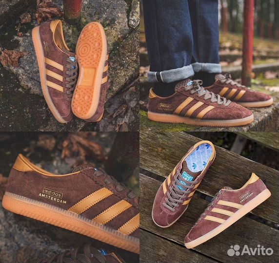 Кеды adidas amsterdam женские brown