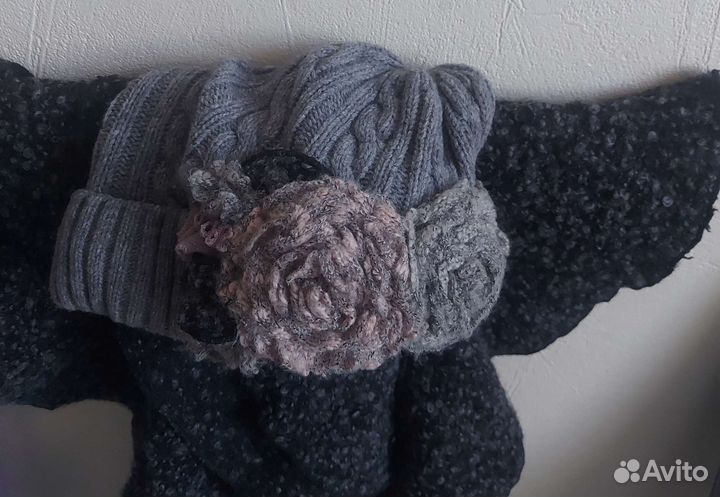 Шапка и шарф зимние 57-58