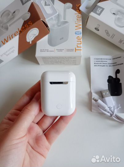 Беспроводные наушники GAL bluetooth белые новые