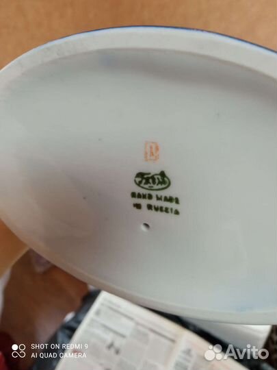 Ваза, подсвечник, фигурки. Гжель