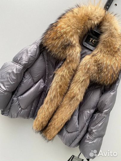 Куртка Пуховик оверсайз с роскошным мехом