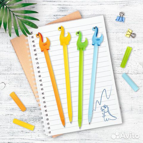 Ручка с топпером шариковая юнландия Динозаврик, ко