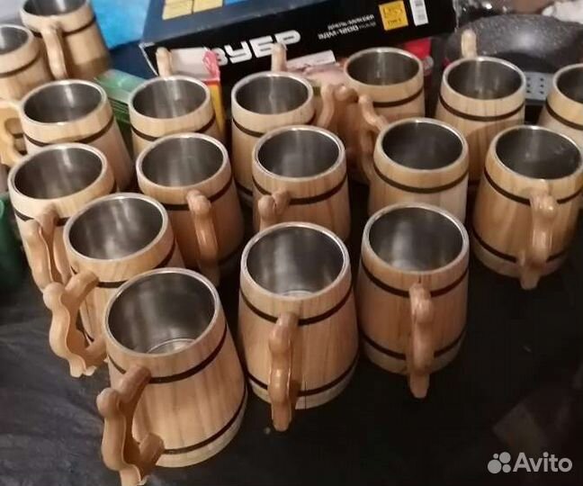 Пивная деревянная кружка