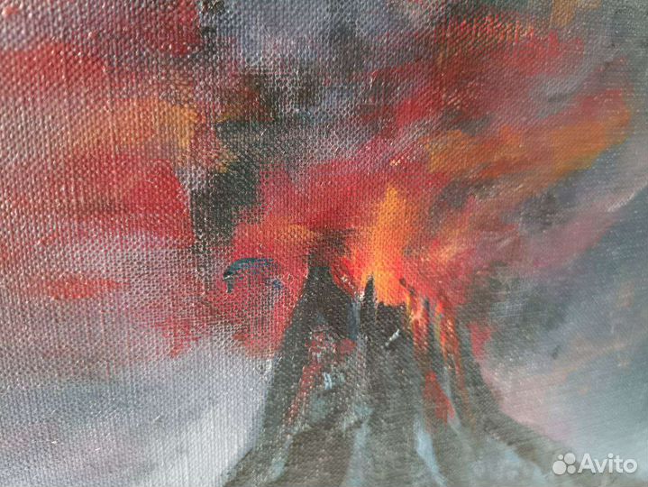 Большая картина маслом Роковая гора